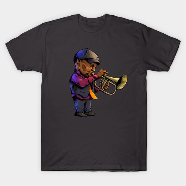 Bra Hugh on Trumpet T-Shirt by Eyekoo